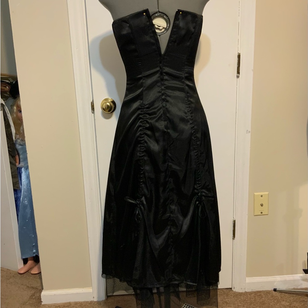 NWOT Rubber Ducky Satin Strapless Black High Low Cocktail/Prom Dress - Picture 4 of 9
